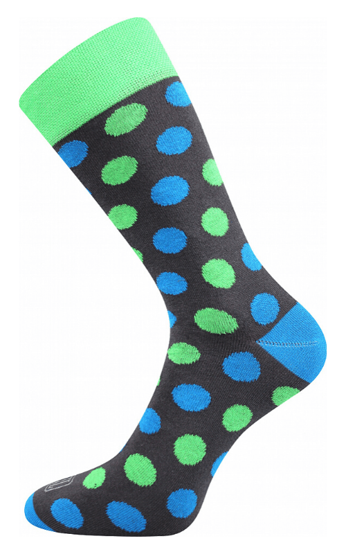 Bunte Socken mit Punkten grün