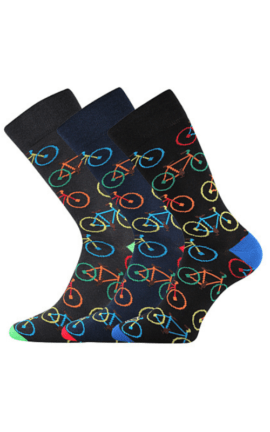 Bunte und Lustige Socken mit Fahrrad Motiv