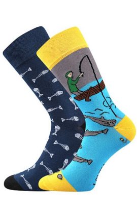 Bunte Socken mit Fischer