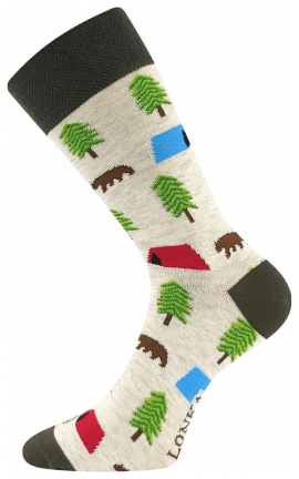 Bunte Socken mit Camping Motiv