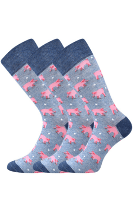 Bunte Socken mit Schwein