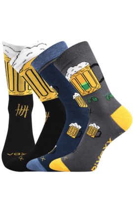 Bunte Socken mit Biermotiv