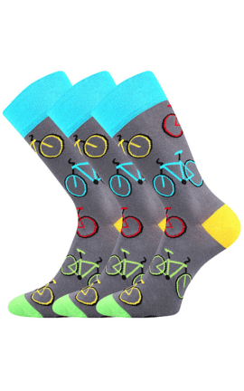 Bunte Socken mit Fahrrad Motiv