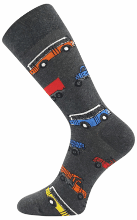 Bunte Socken mit Autobus