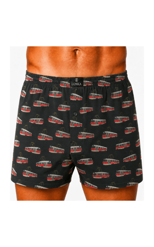 Boxershorts für Herren mit Straßenbahn-Motiv