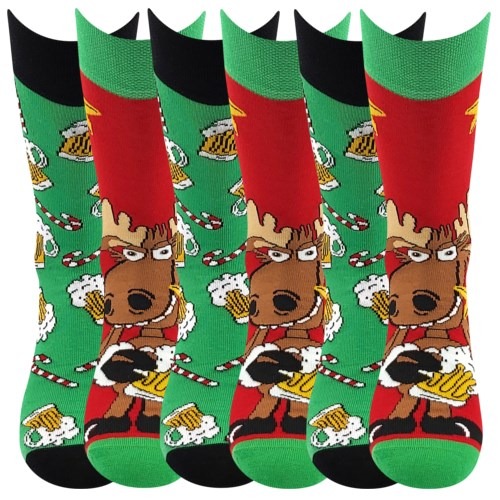 Socken DAMER Weihnachten Rentier mit Bier